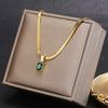 Load image into Gallery viewer, Vintage Steel Emerald Necklace