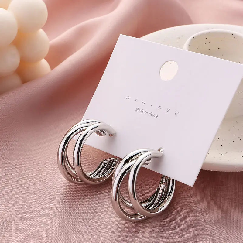 Double Ring Clip-On Earrings