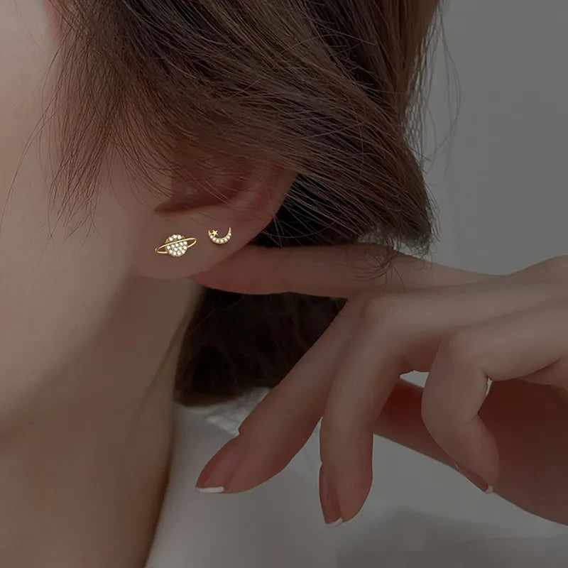 Saturn & Moon Earrings