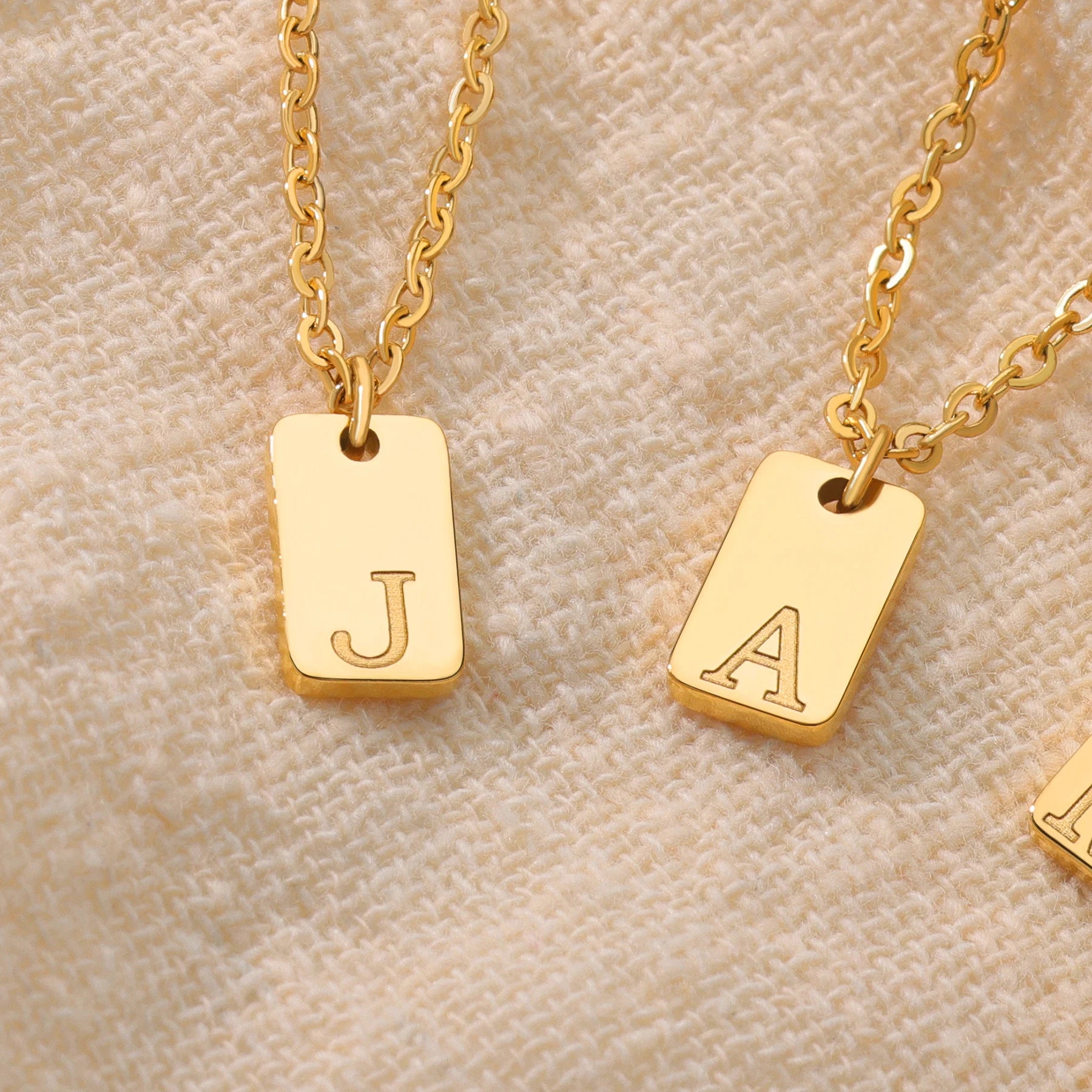 A-Z Initial Dog Tag Necklace