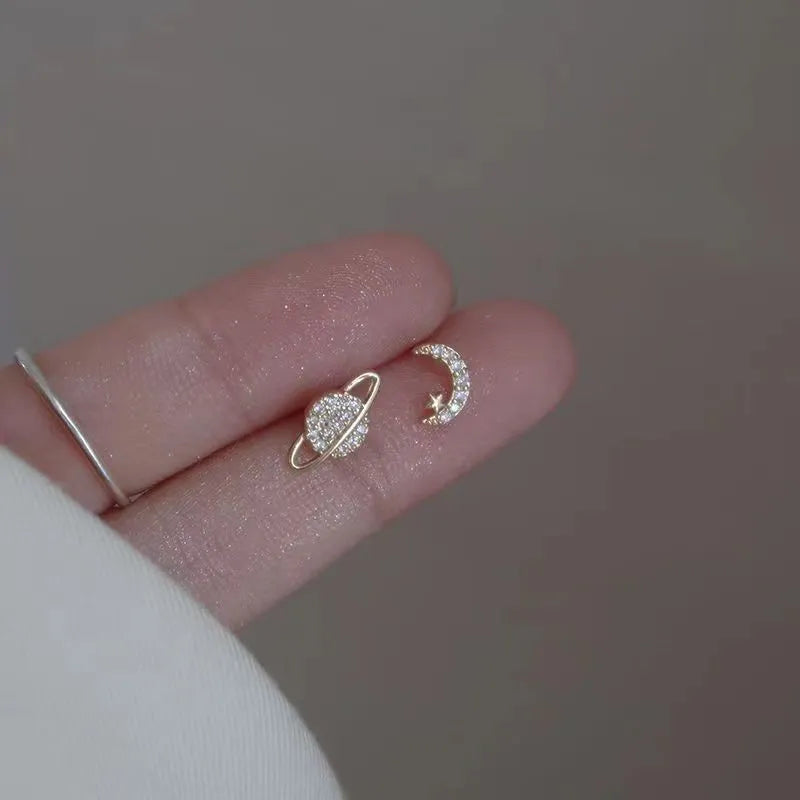 Saturn & Moon Earrings