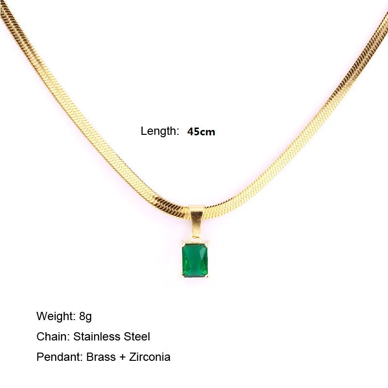 Vintage Steel Emerald Necklace