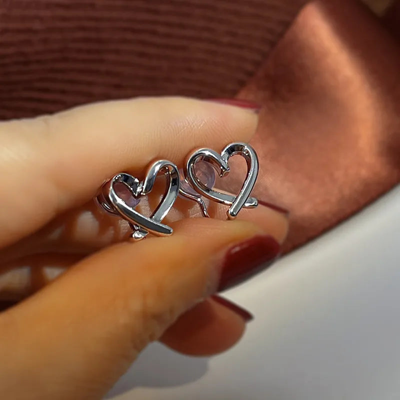 Drawn Heart Clip-On Earrings