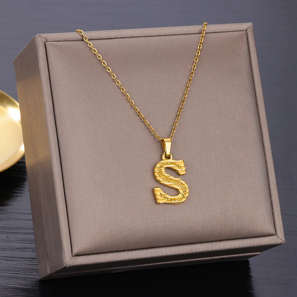A-Z Initial Rippled Necklace